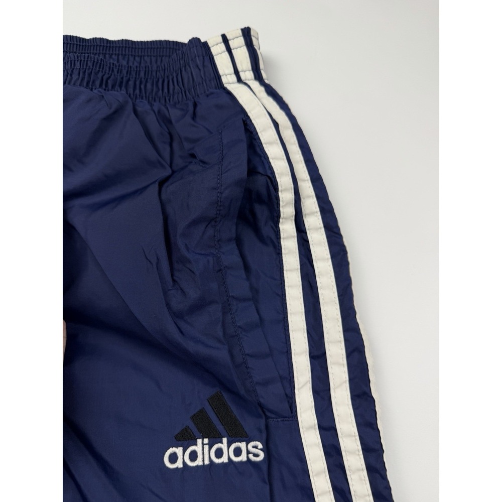 Vintage Y2K Adidas 3 Stripe Windbreaker Track Pants Blue Large with Zip Ankles - Picture 5 of 12
